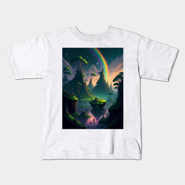 Fantasy Rainbow World Kids T-Shirt by Fanbros_art